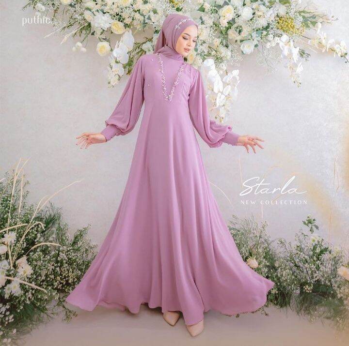 Starla Dress Gaun Pesta Gaun Pesta Muslimah Gaun Muslimah Busui