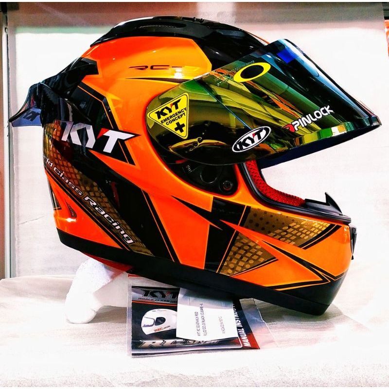 HELM KYT RC SEVEN SERI 16 RED FLUO PAKET GANTENG Helm Full-Face