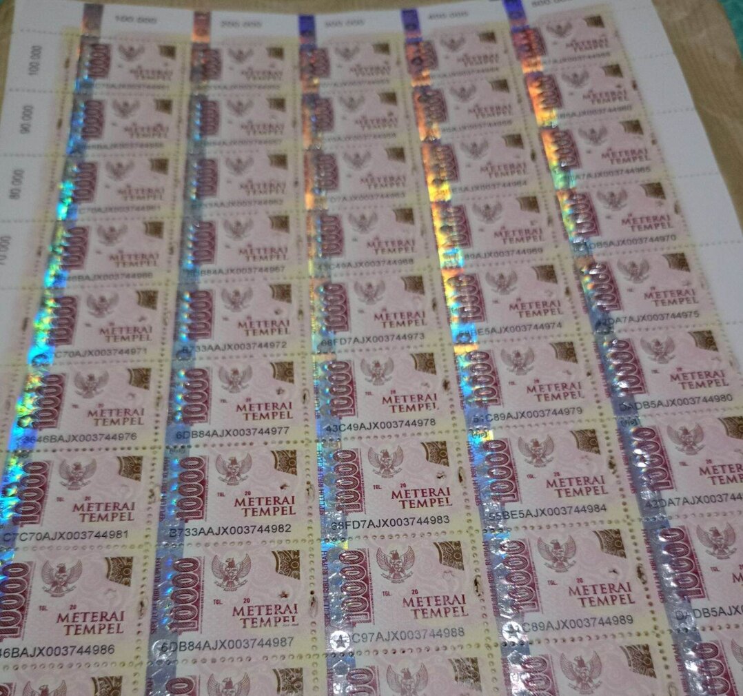 meterai tempel 10rb paket 25pcs Harga 135,000 rupiah*Gratis Ongkir