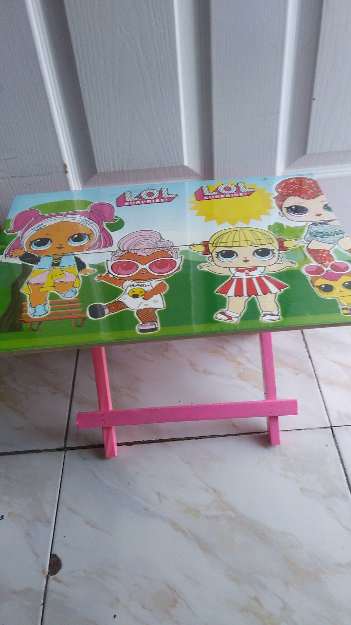 Meja Belajar Lipat kayu. 