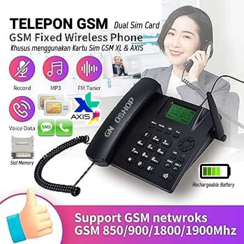 Telepon GSM Rumah Kantor Pesawat Telp Telphone Fwt Telephone Slot Kartu Sim Card Gsm Fwp Fixed Wireless Phone Telpon Terminal Desk Home Dual SIM Card Memory Harga  999,900 Ringgit*Penghantaran Percuma