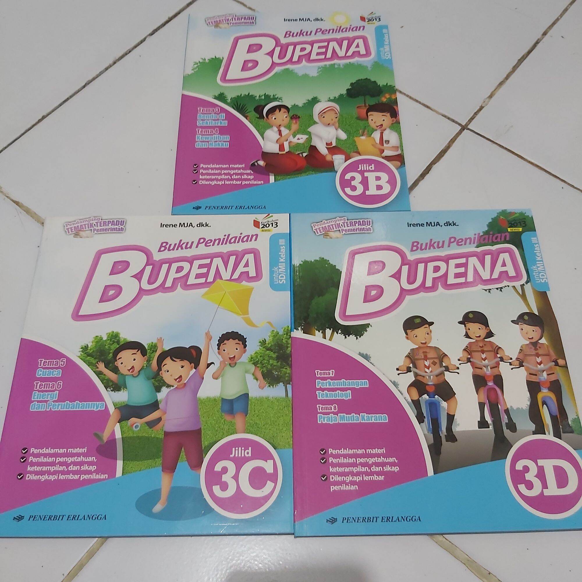 SEPAKET 3 BUKU PENILAIAN BUPENA JILID 3B 3C 3D UNTUK SD MI KELAS III ...