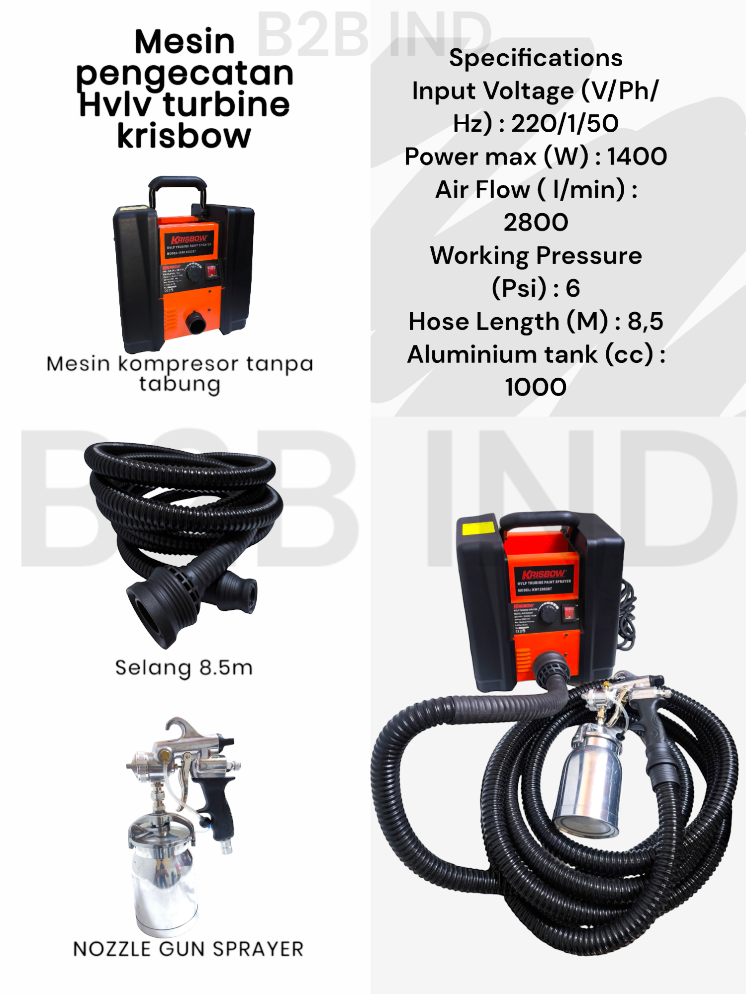 mesin cat tanpa kompresor turbine high volume lowe pressure krisbow ...