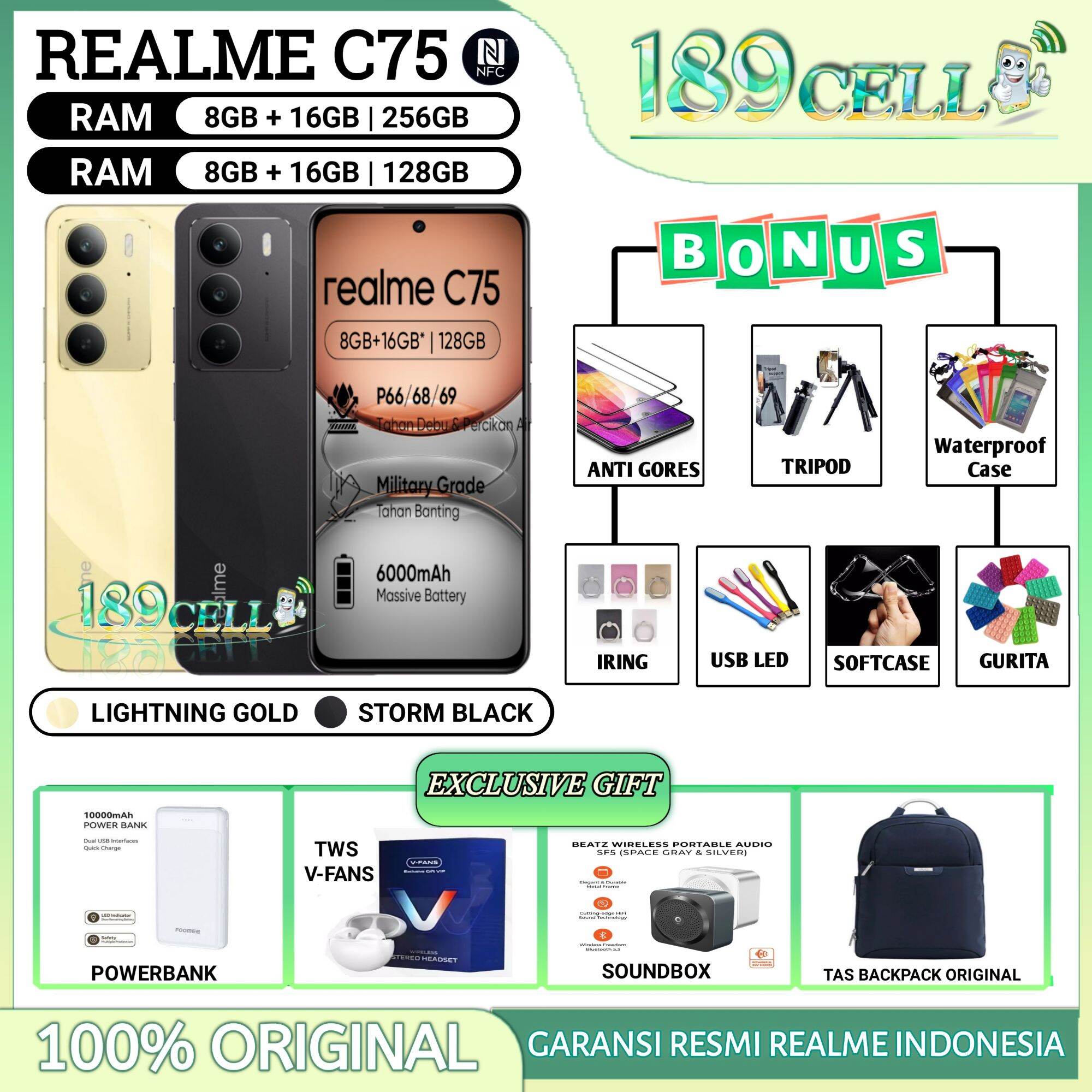 Realme C75 Ram 8/256Gb | Realme C 75 Ram 8/128 Gb Official Realme Indonesia Warranty Harga  1,699,900 Ringgit*Penghantaran Percuma