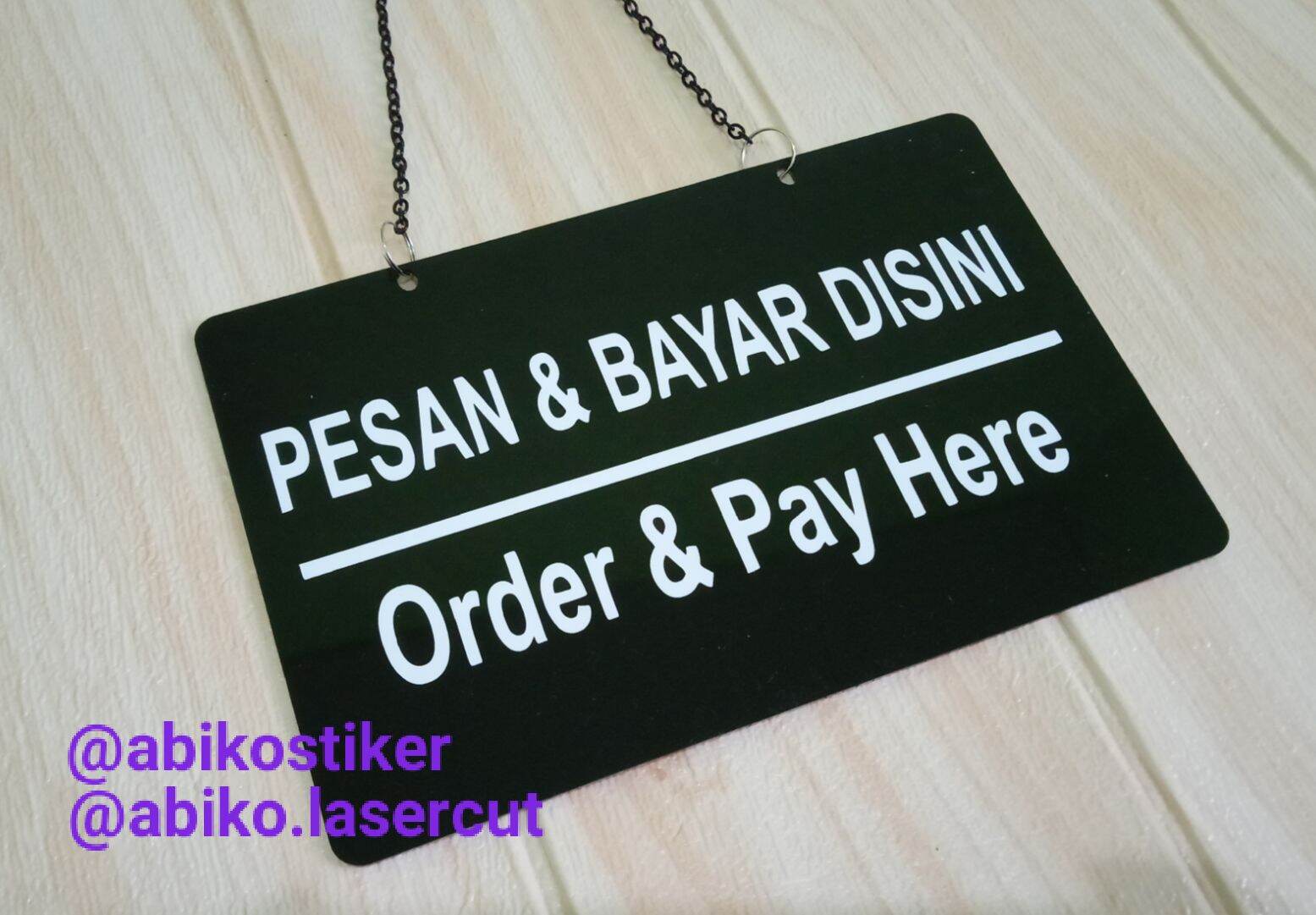 Sign Board Order And Pay Here Signage Pesan Bayar Disini Model 2 Lazada Indonesia 5724