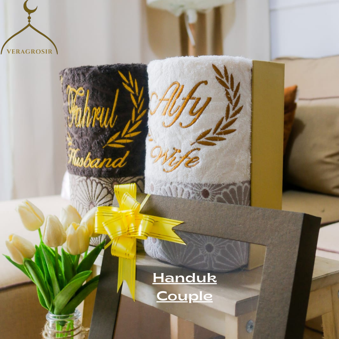 Special pernikahan Name Embroidered Couple Towel