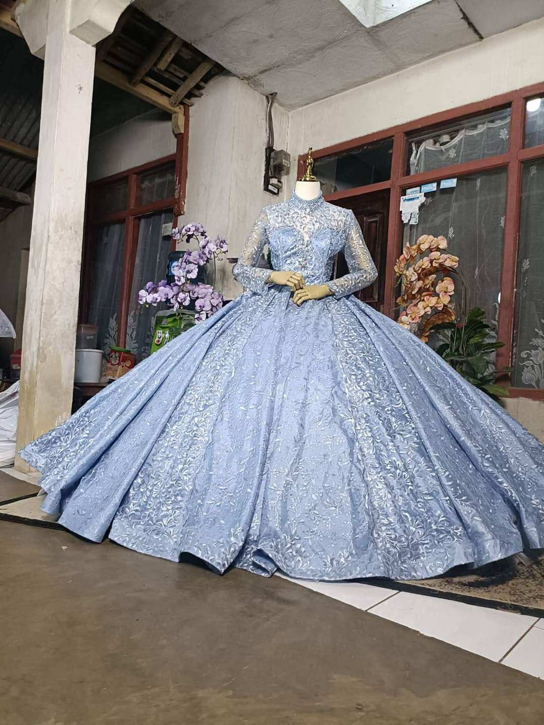 big sale Gaun pengantin warna biru denim Lazada Indonesia