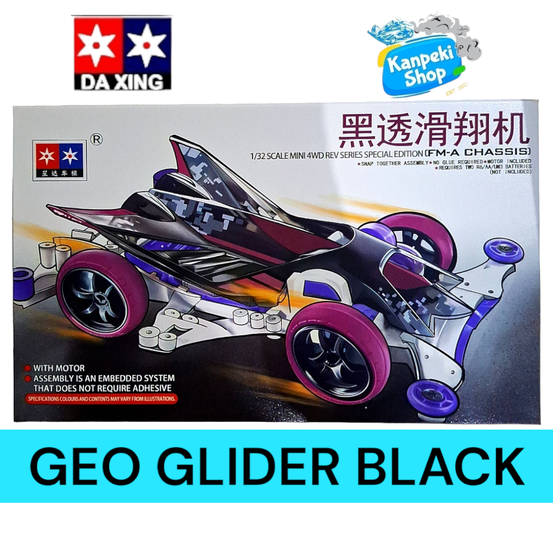 rep tamiya mini 4wd geo glider black special FMA chassis merek
