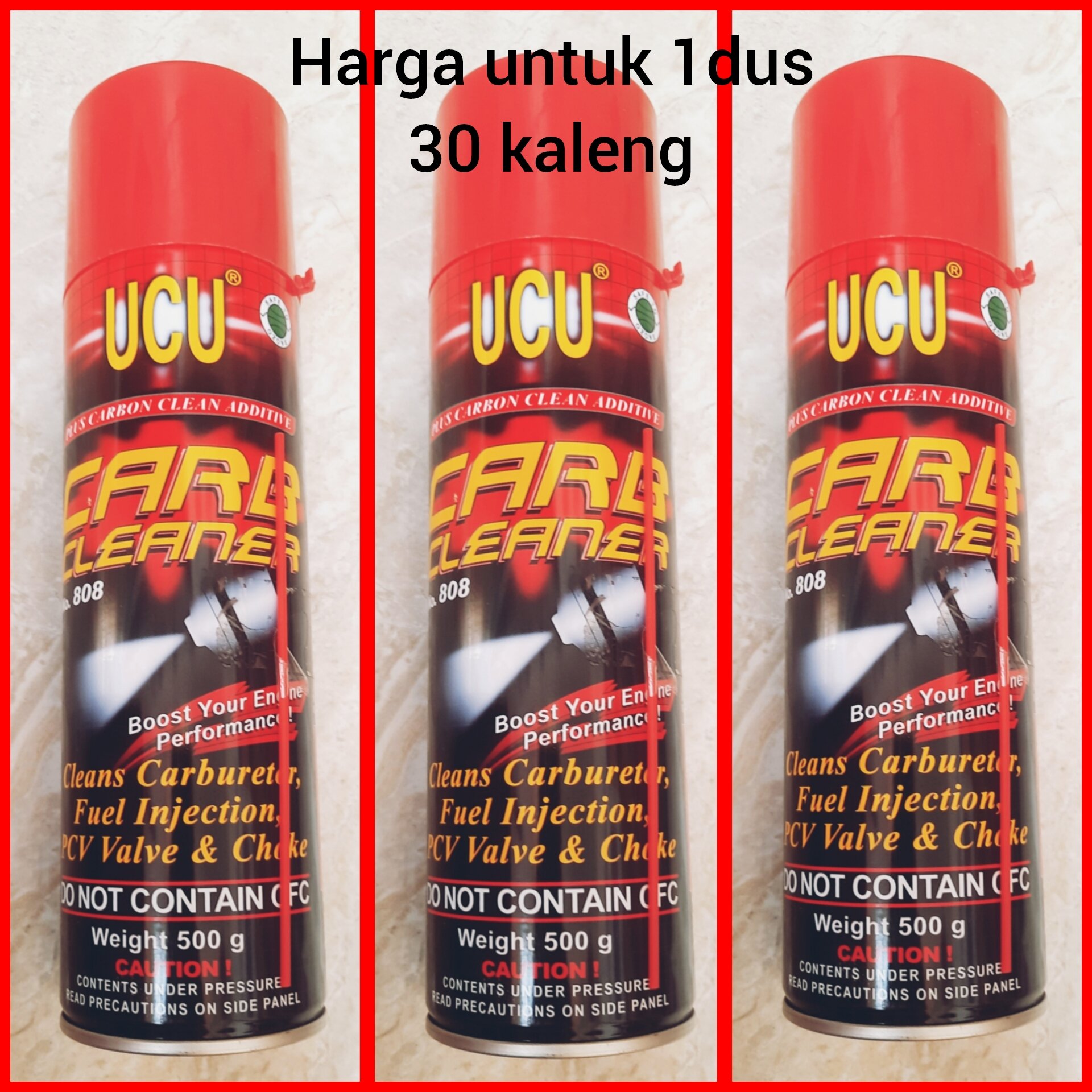 UCU Carburator Cleaner isi 30cans Harga  675,000 Ringgit*Penghantaran Percuma