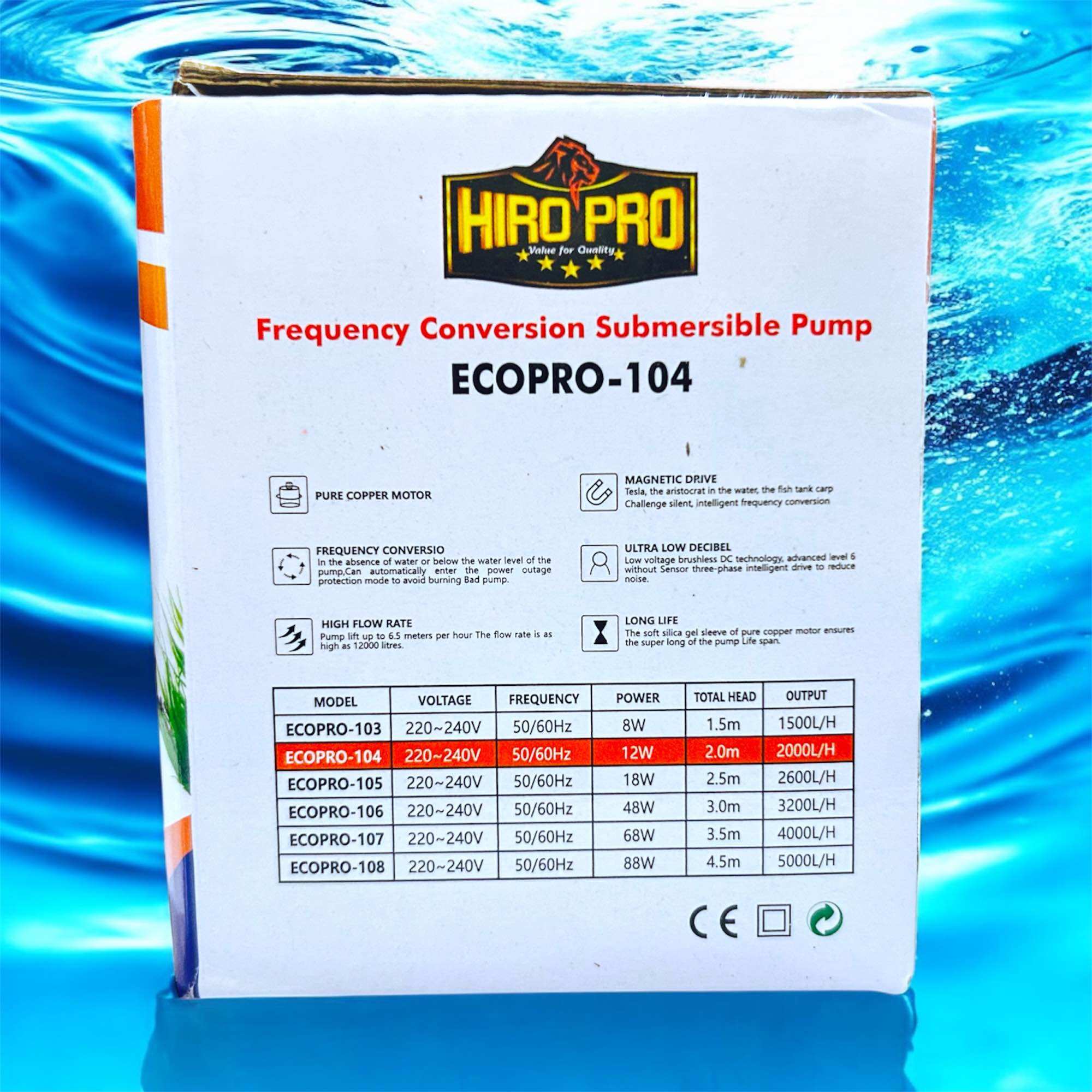 HIRO PRO ECO 104 POMPA KOLAM AQUARIUM CONVERSION SUBMERSIBLE PUMP