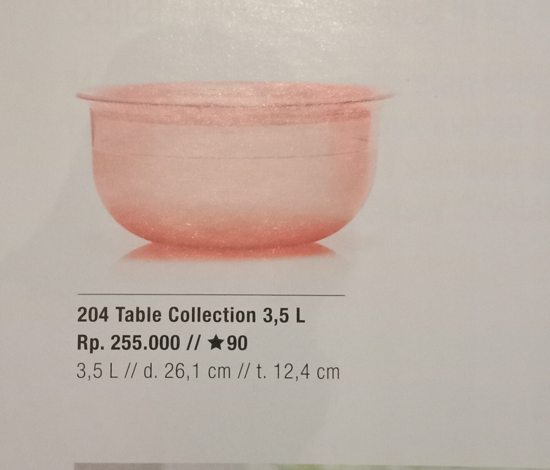 Table collection tupperware 3,5 liter mangkok besar kristal (free ...