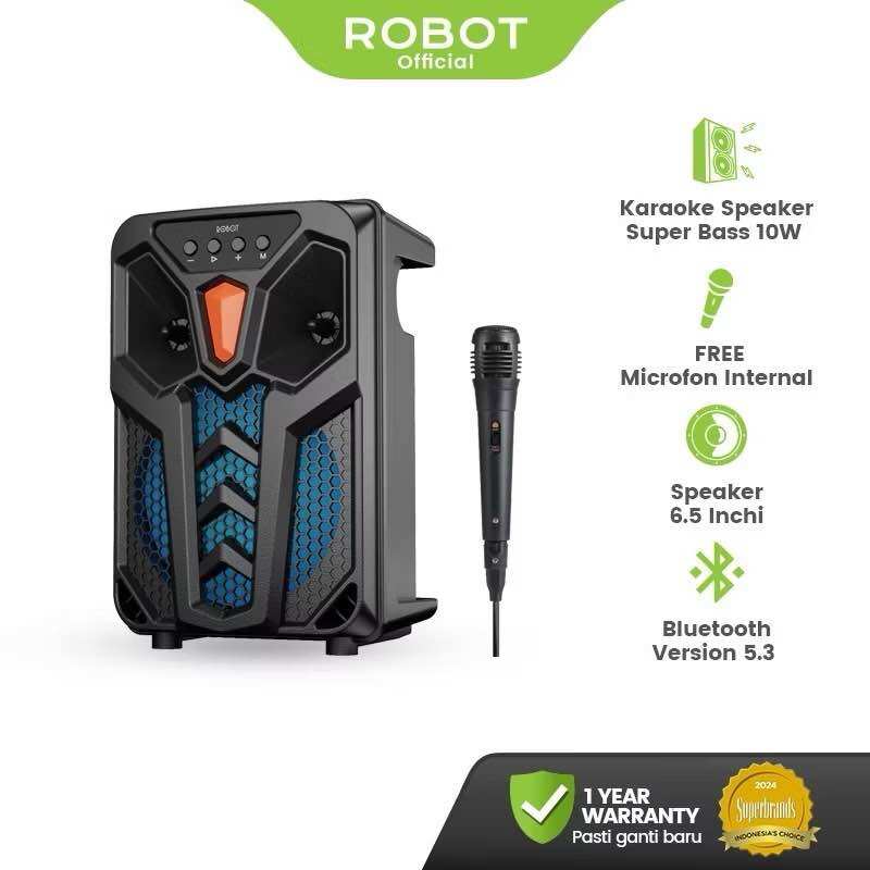 Robot Rb350 Robot RB300 Speaker Karaoke Bluetooth 5.3 Free Microphone Super Bass ...