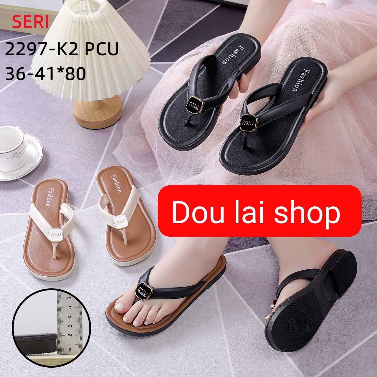 Women's Flip-Flops | Soft Jelly Flip-Flops | Jelly Rubber Flip-Flops 2297-K2 & K3 Harga 32,008 rupiah*Gratis Ongkir