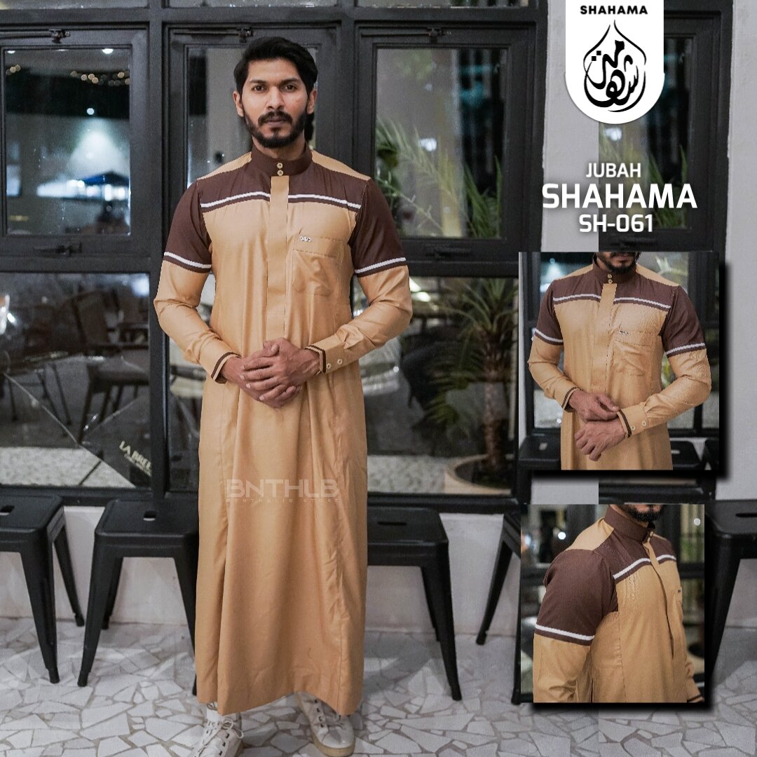 Shahama Sh 061 Jubah Gamis Pria Premium Slimfit Thobe Saudi Limited