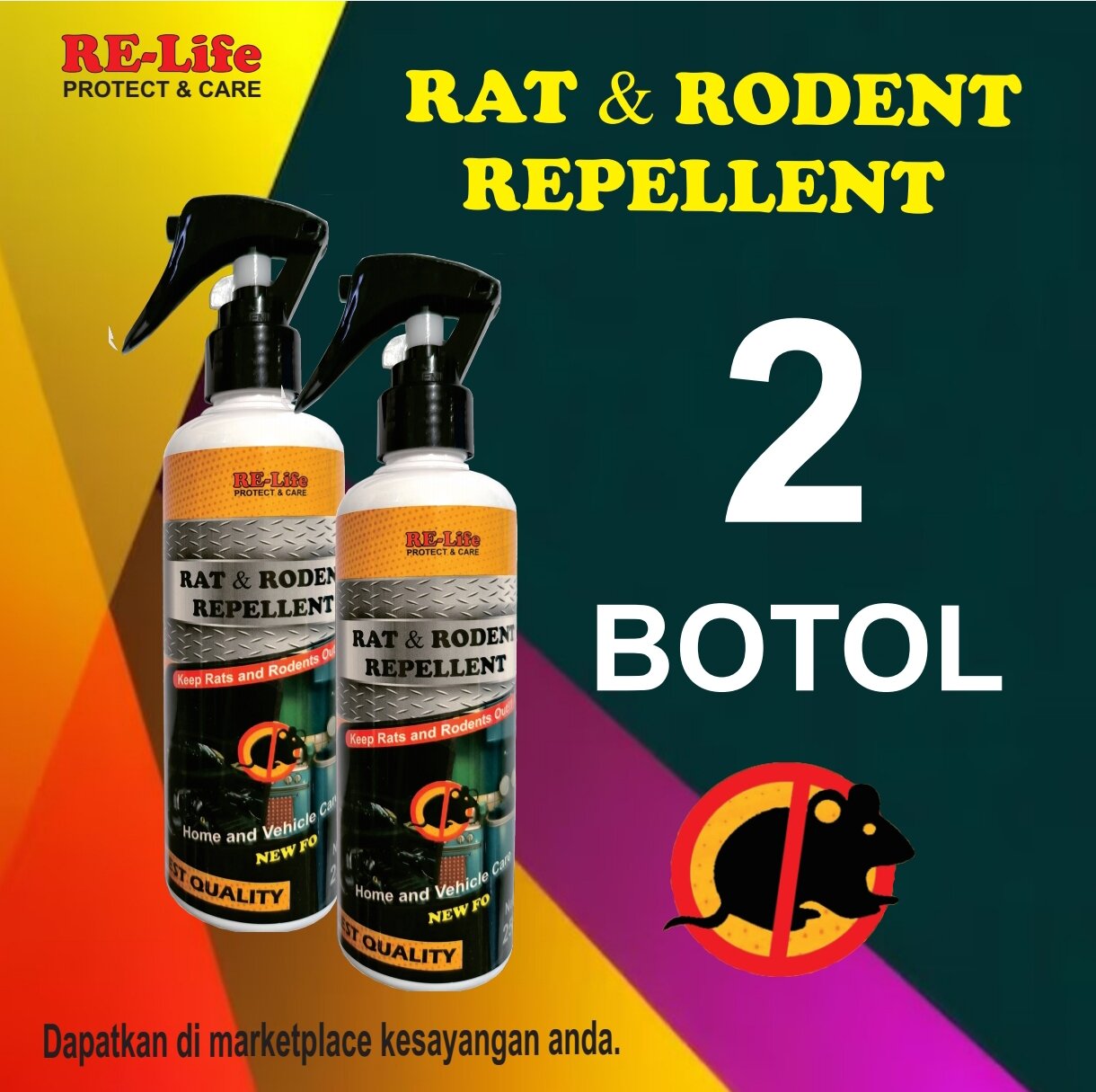 2 BOTOL CAIRAN SPRAY ANTI TIKUS AMPUH PENGUSIR PEMBASMI TIKUS STOUTE RE LIFE RAT RODENT REPELLENT USIR TIKUS HAMA KAP MESIN MOBIL DAPUR RUMAH GUDANG TERBAIK