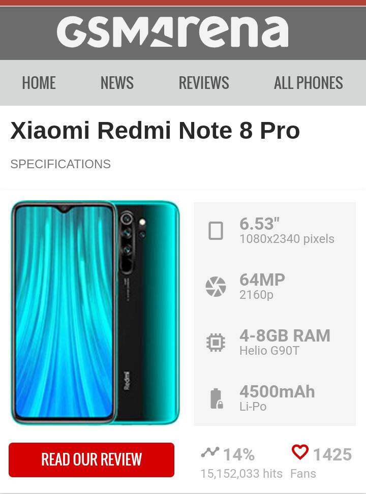 Xiaomi Redmi Note 8 Pro ( 6 GB RAM / 64 GB Internal )