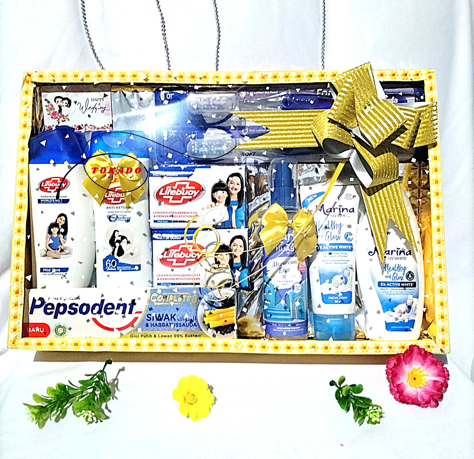 paket seserahan / mahar / hantaran perlengkapan mandi free box dan hiasan