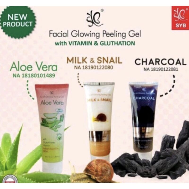 SYB Facial Glowing Peeling Gel/Syb peeling gel aloe vera milk snail