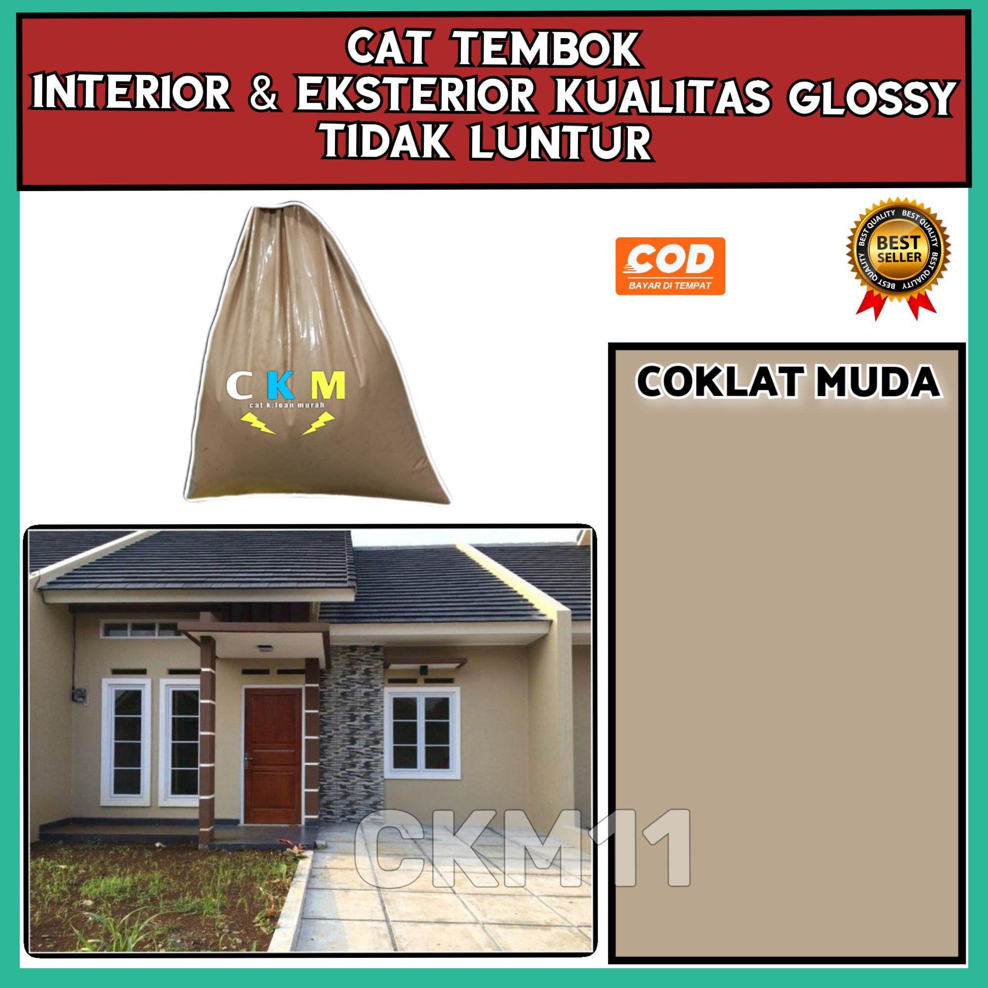 Cat tembok 5 kg promo warna Coklat muda / bisa untuk tembok luar dan
