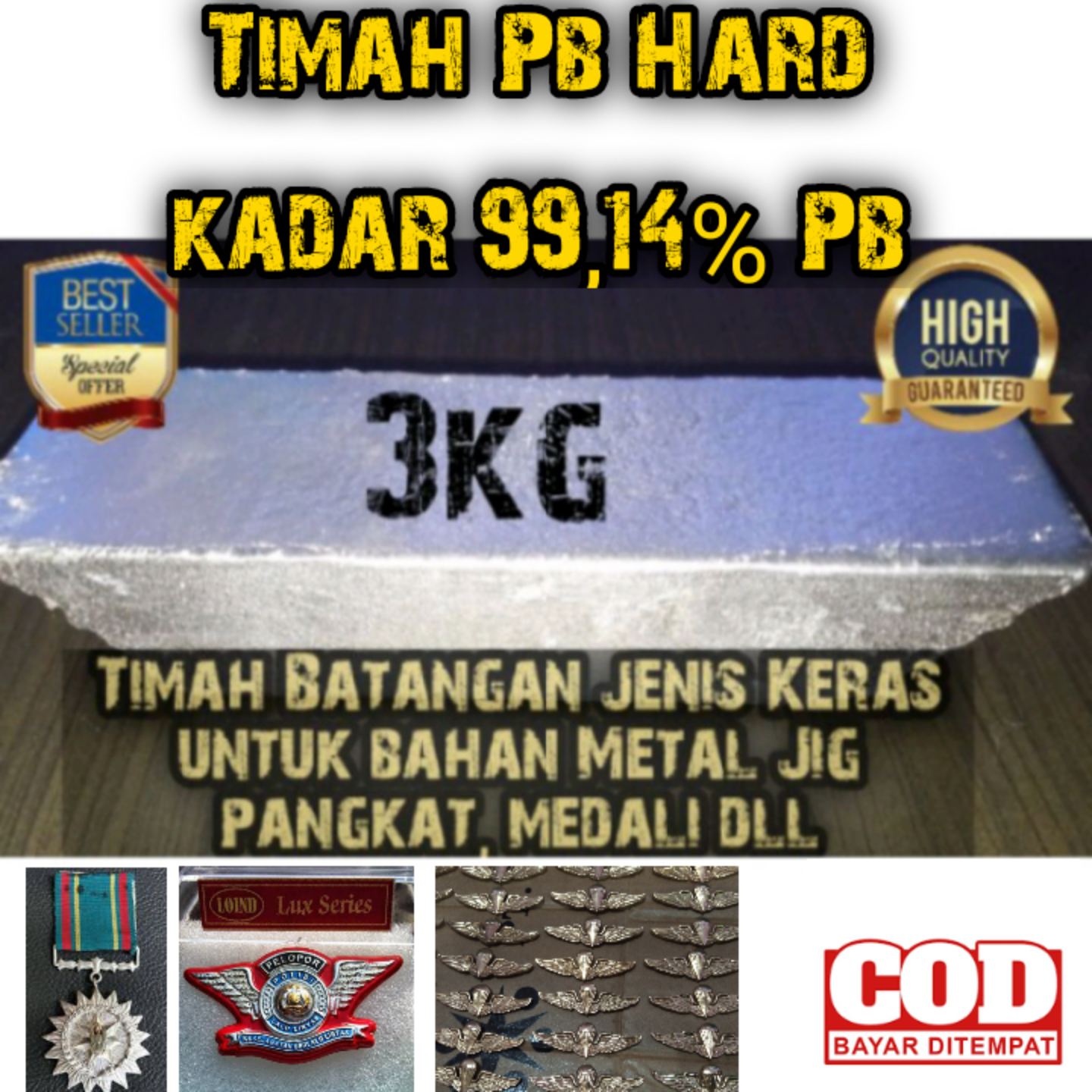 Timah Pb Timah Hitam Keras 3kg Lazada Indonesia