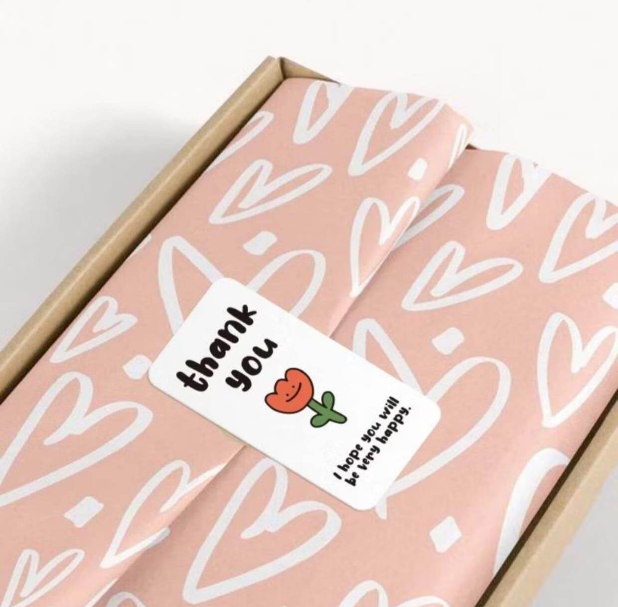 STIKER THANK YOU HAND MADE HAVE A NICE DAY