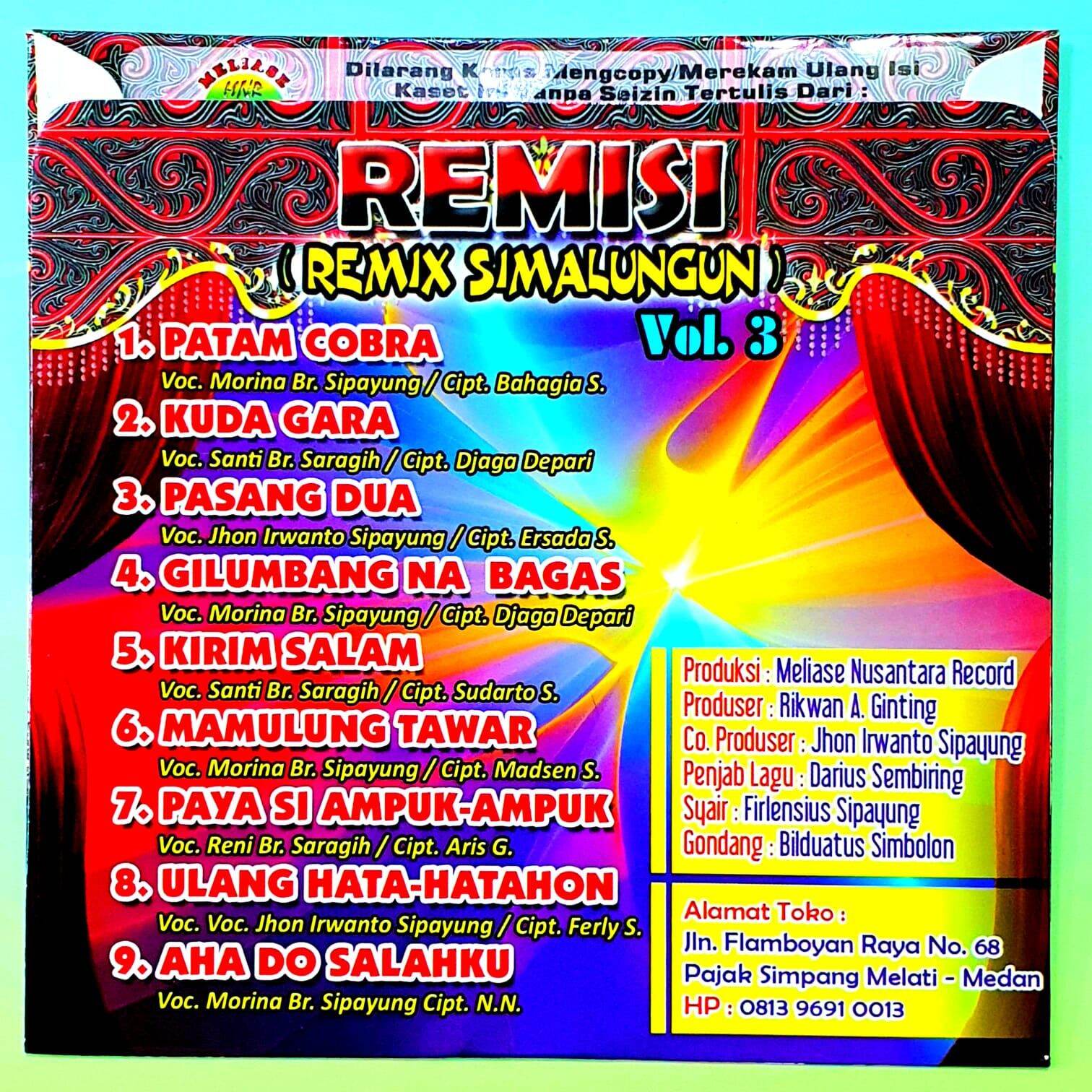 KASET VCD ORIGINAL VIDEO MUSIK LAGU POP BATAK SIMALUNGUN REMIX