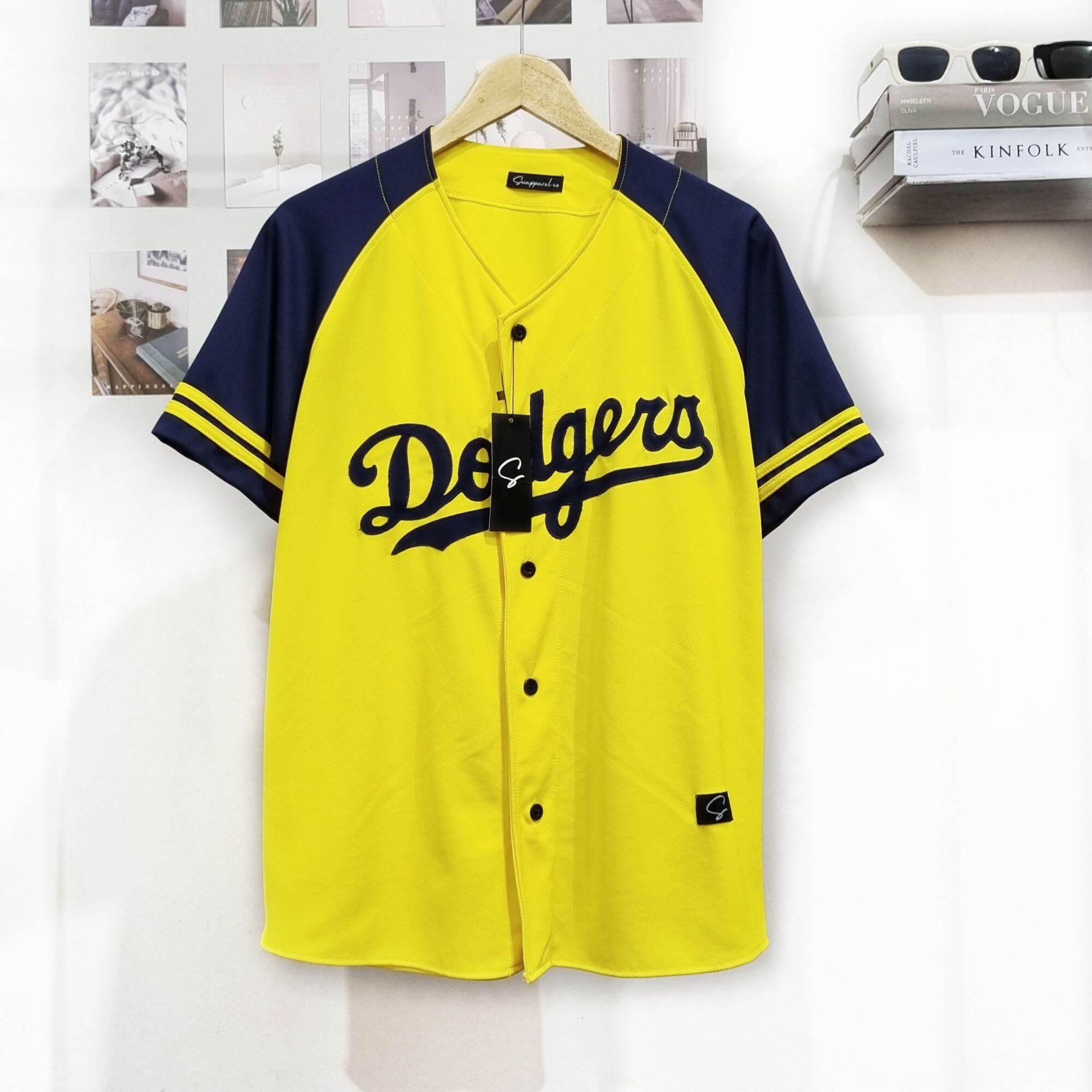 Baju Sport Jersey Baseball dodgers navy list merah Pria Wanita