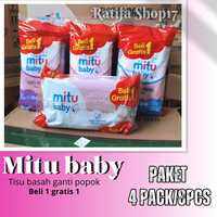 PAKET 4 PACK/8 PCS Mitu Baby Ganti Popok PAKET HEMAT Tisu Basah Termurah