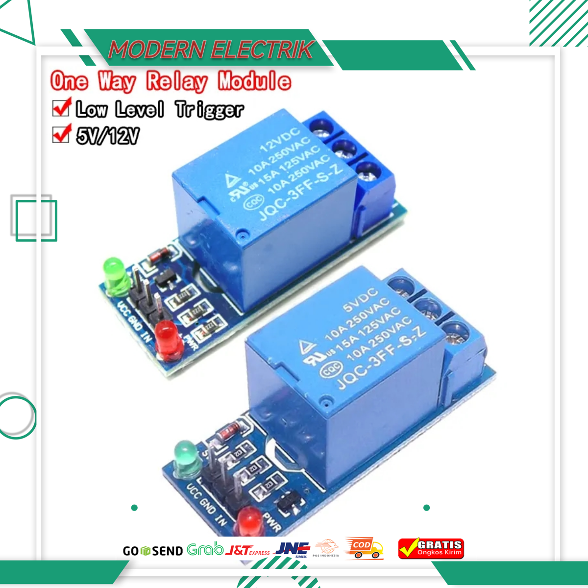 Relay 5v 1 channel outpun 250v 30vdc 10A modul for arduino | Lazada ...