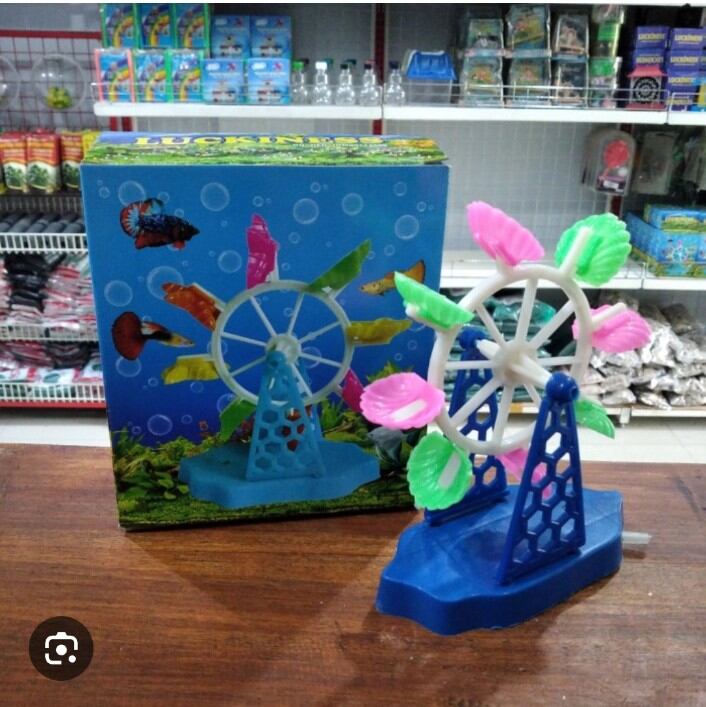 Hiasan Aquarium Mainan Airpump LUCKINESS WATER WHEEL BESAR Kincir angin udara aquarium