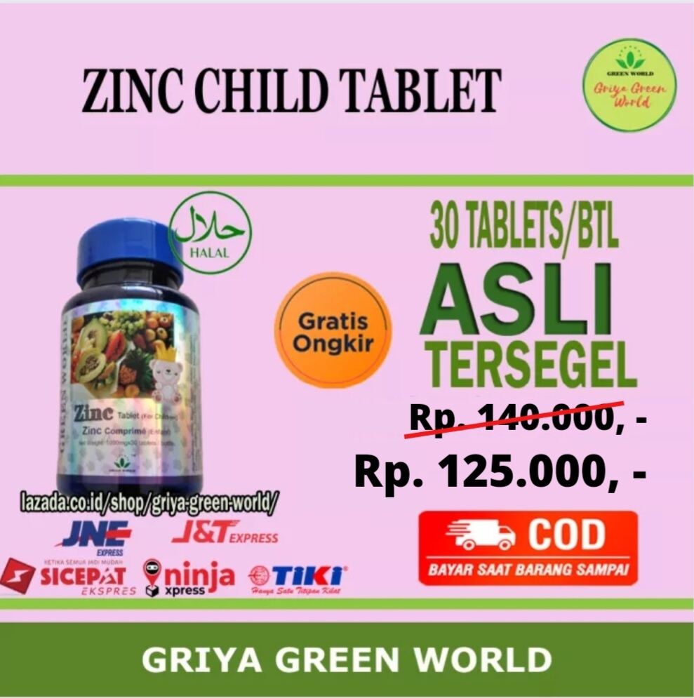 Zinc Tablet For Child- Stok Terbaru - Obat Penambah Nafsu makan Anak ...