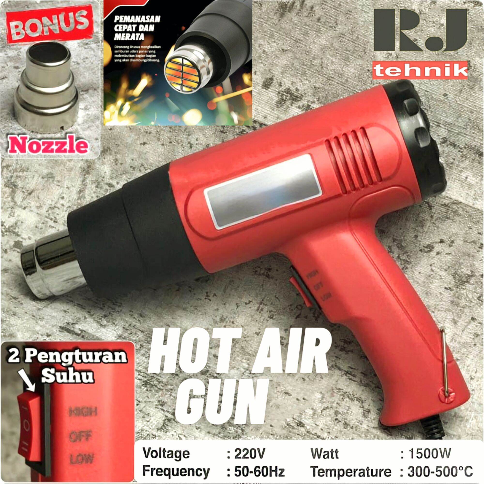 Hot Air Gun Hot Gun Heat Gun Blower Pistol Pemanas 1500 Watt Bagus Murah Lazada Indonesia