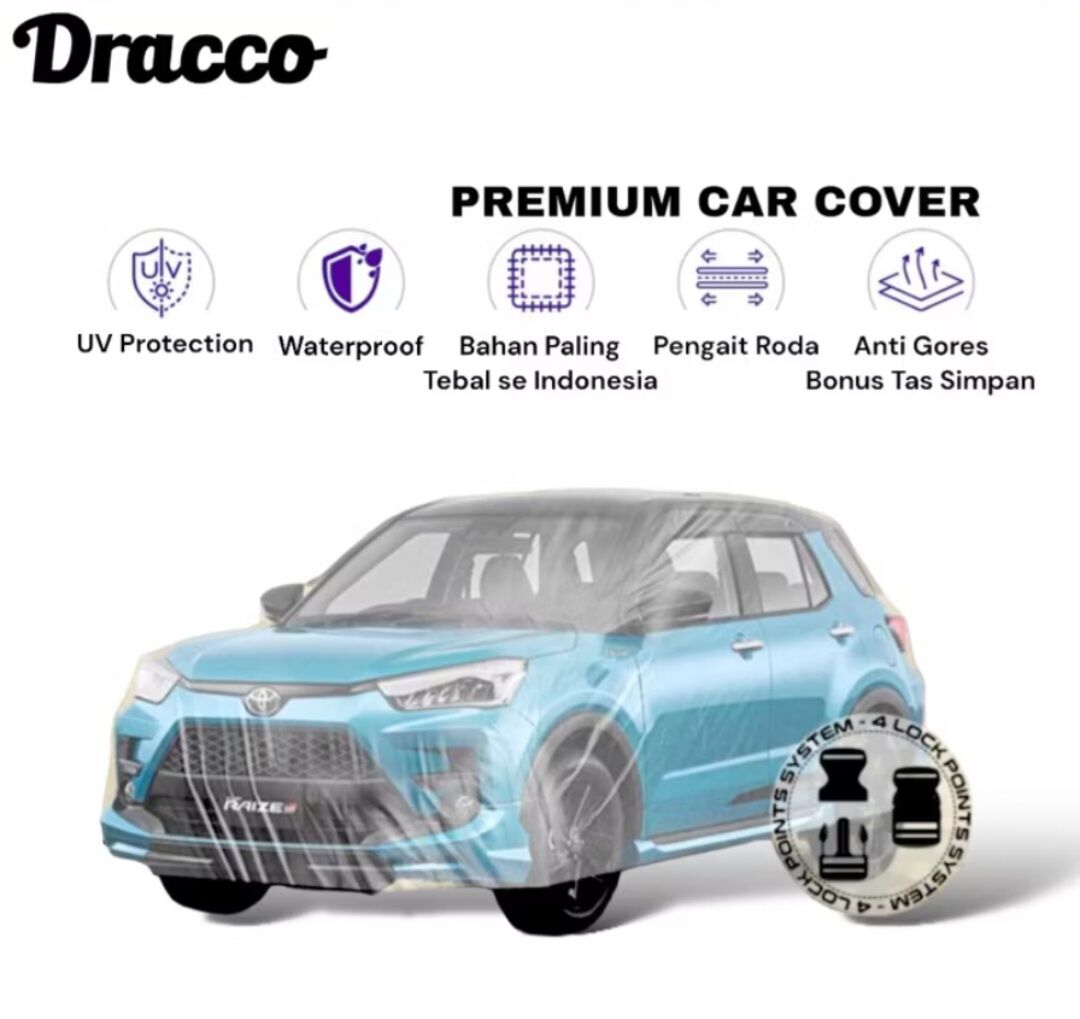 sarung mobil toyota raize transparan tebal waterproof dracco premium car cover aksesoris raize Harga 157,225 rupiah*Gratis Ongkir