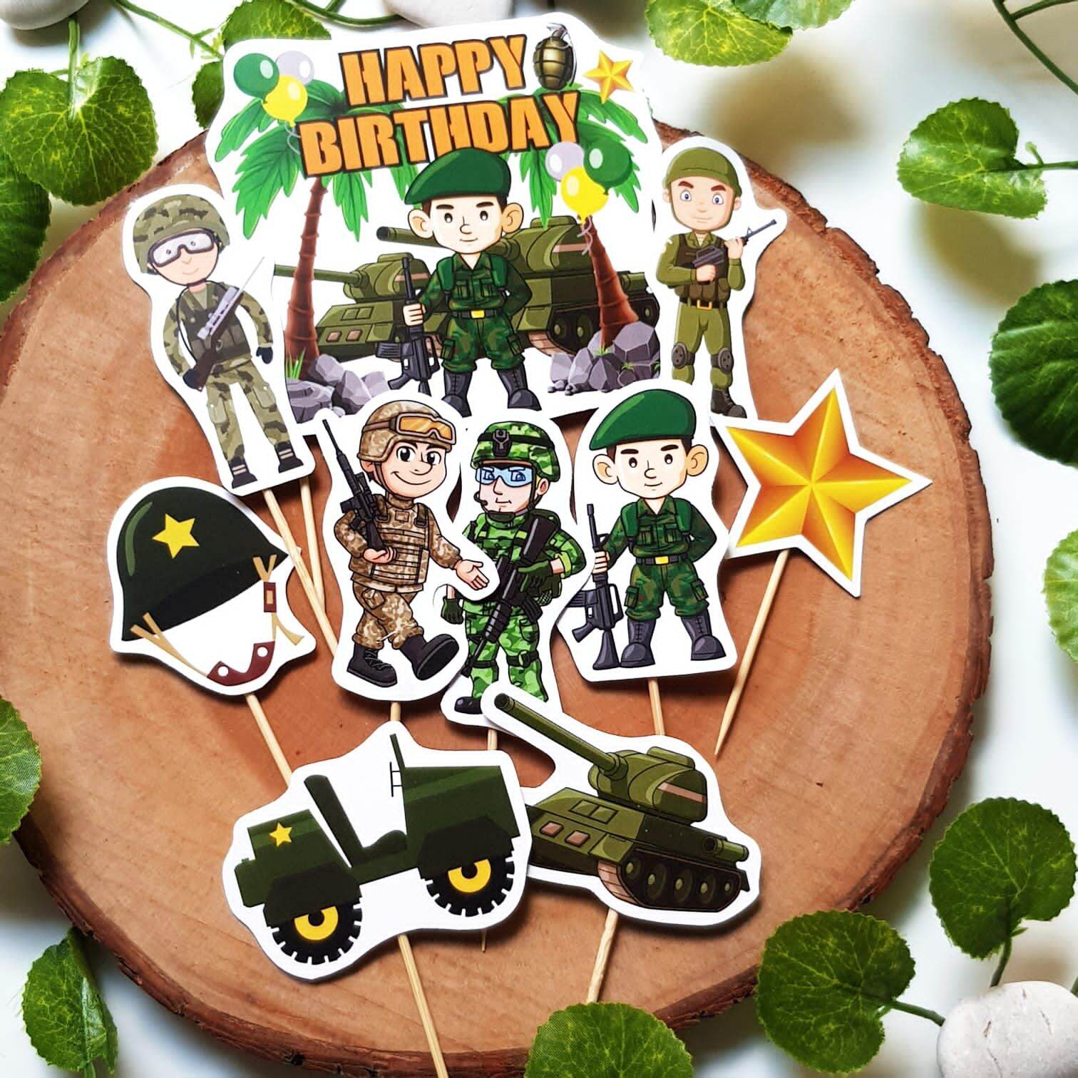Army Soldier Prajurit Tentara Birthday Cake Topper 1 set Lazada Indonesia