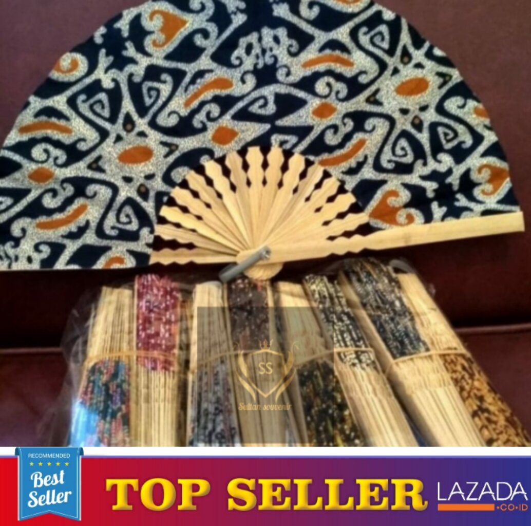Sultan Souvenir..Souvenir Kipas Kecil Motif Batik + Plastik Panjang 15cm- pernikahan Souvenir