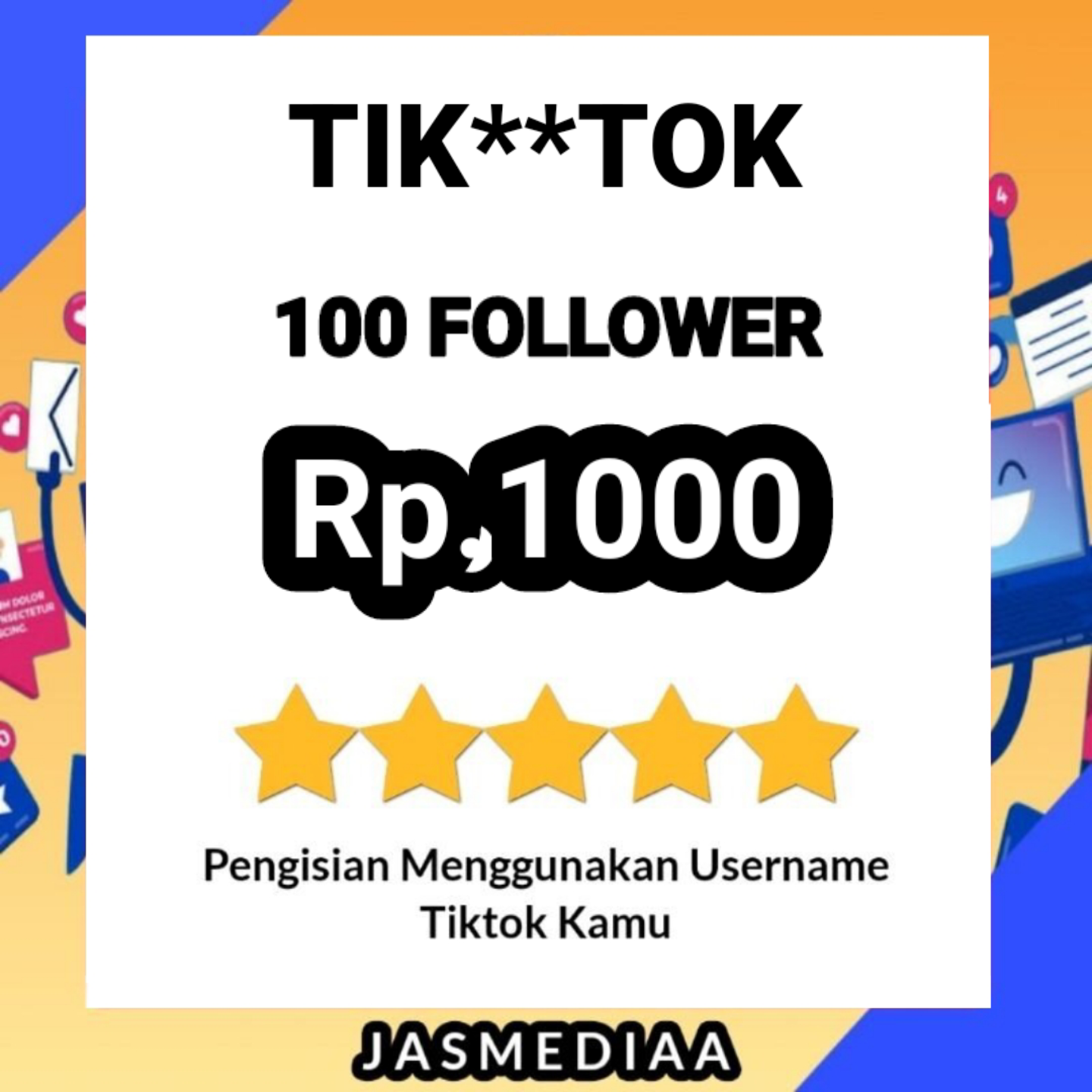 FOLOWER TIK**TOK GRATIS REFILL FOLLOWES PERMANENT Harga 3,900 rupiah*Gratis Ongkir