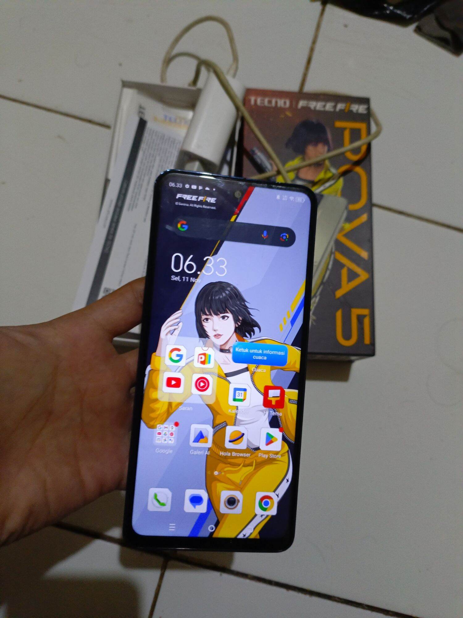 Tecno Pova 5 Ram 8Gb Rom 256Gb Second Hand Complete Harga 1,325,000 rupiah*Gratis Ongkir