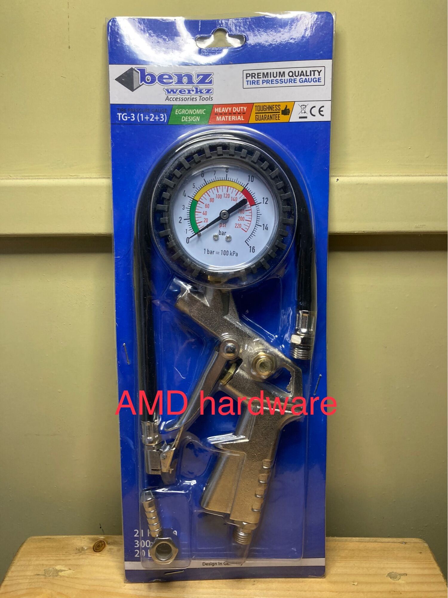 Tire Inflator Pressure Gauge Gun Isian Angin Ban Mobil Motor Kompresor