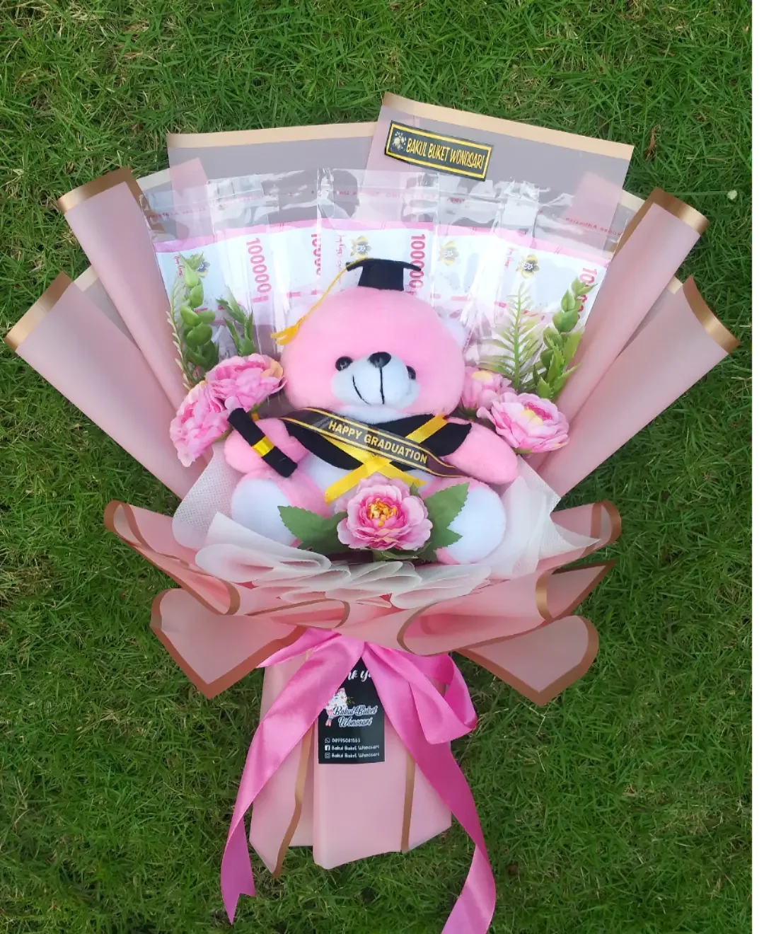 Buket Boneka Wisuda + Slot Uang