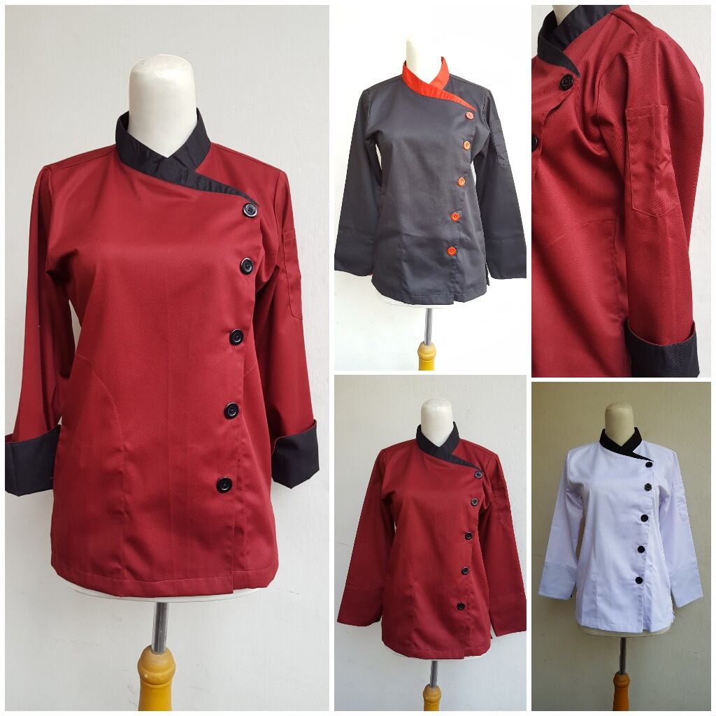 Baju Chef Wanita Baju Koki Cewe Baju Dapur Chef Jacket untuk Hotel