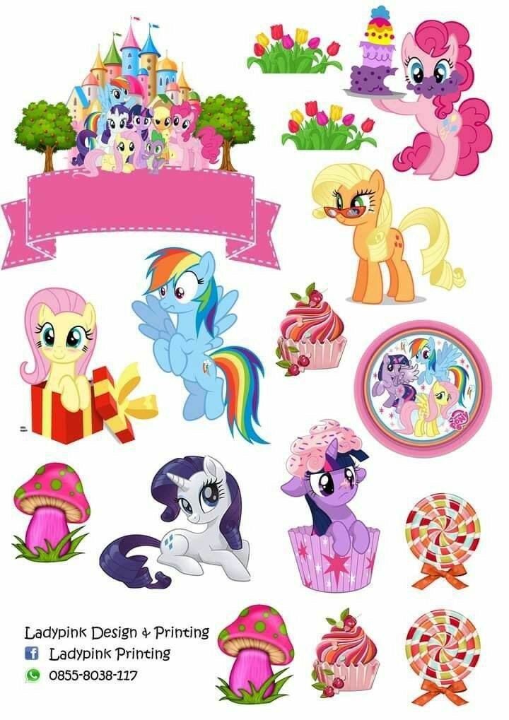 Topper kue little pony kuda poni part2 free nama dan ucapan | Lazada