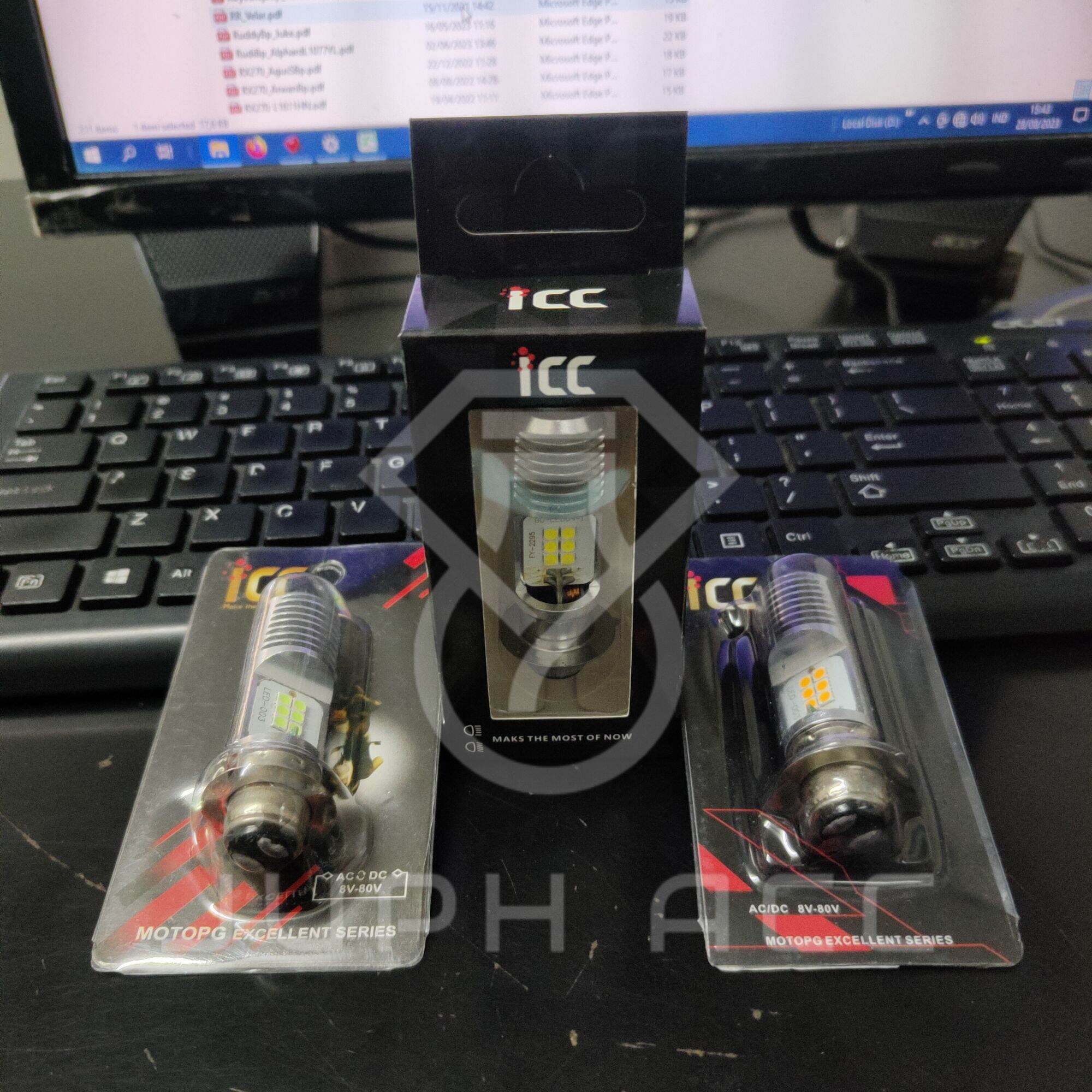 Lampu utama LED model H6 2 titik bisa ac & dc merk ICC Harga 26,000 rupiah*Gratis Ongkir