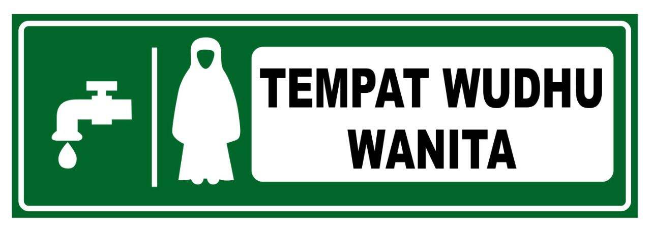 Stiker sign 7,5x23. KAMAR KECIL TOILET/TEMPAT WUDHU PRIA WANITA Mushola ...