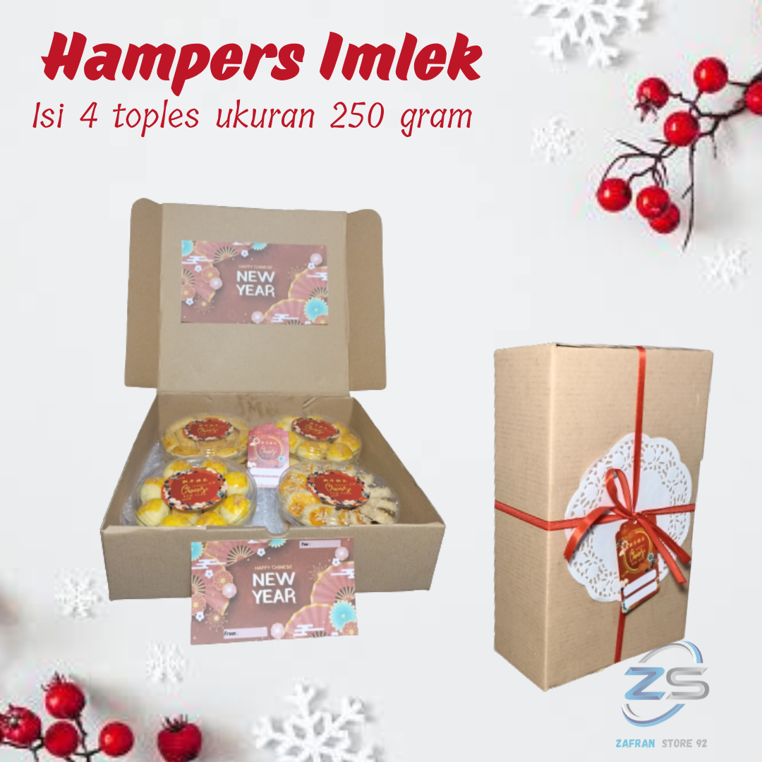 Hampers Imlek isi 4 toples / Hampers Imlek Cny / Hampers Kue Kering