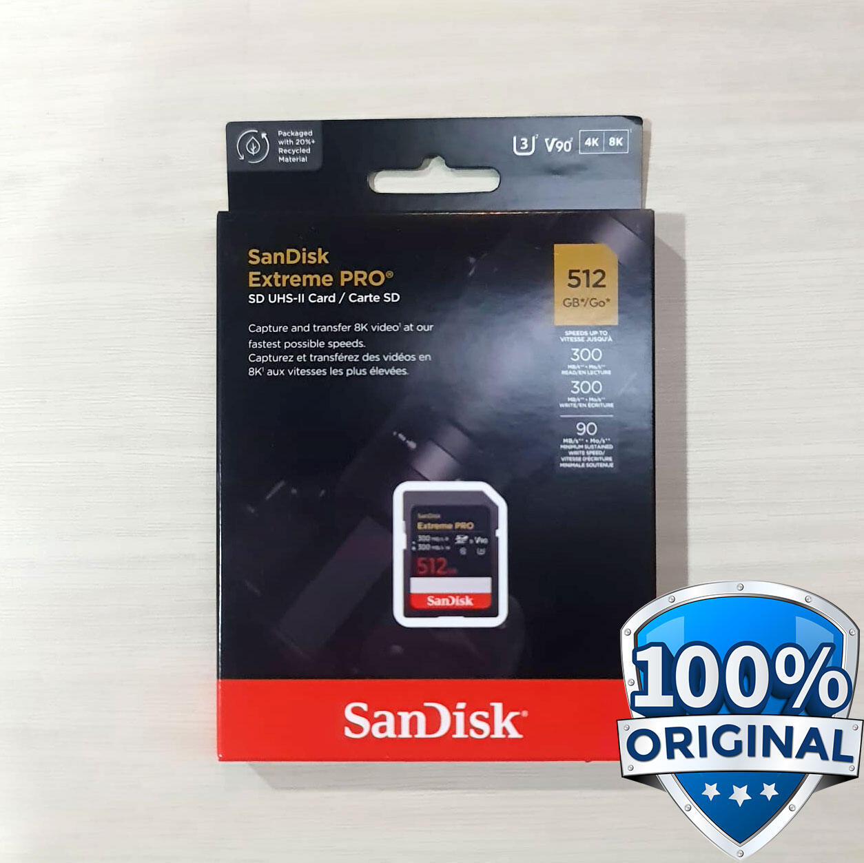SanDisk Extreme Pro SDXC UHS-II Card U3 Class 10 300MB/s 512GB