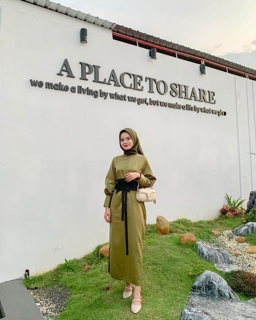 Alena Dress Sage Green Lazada Indonesia