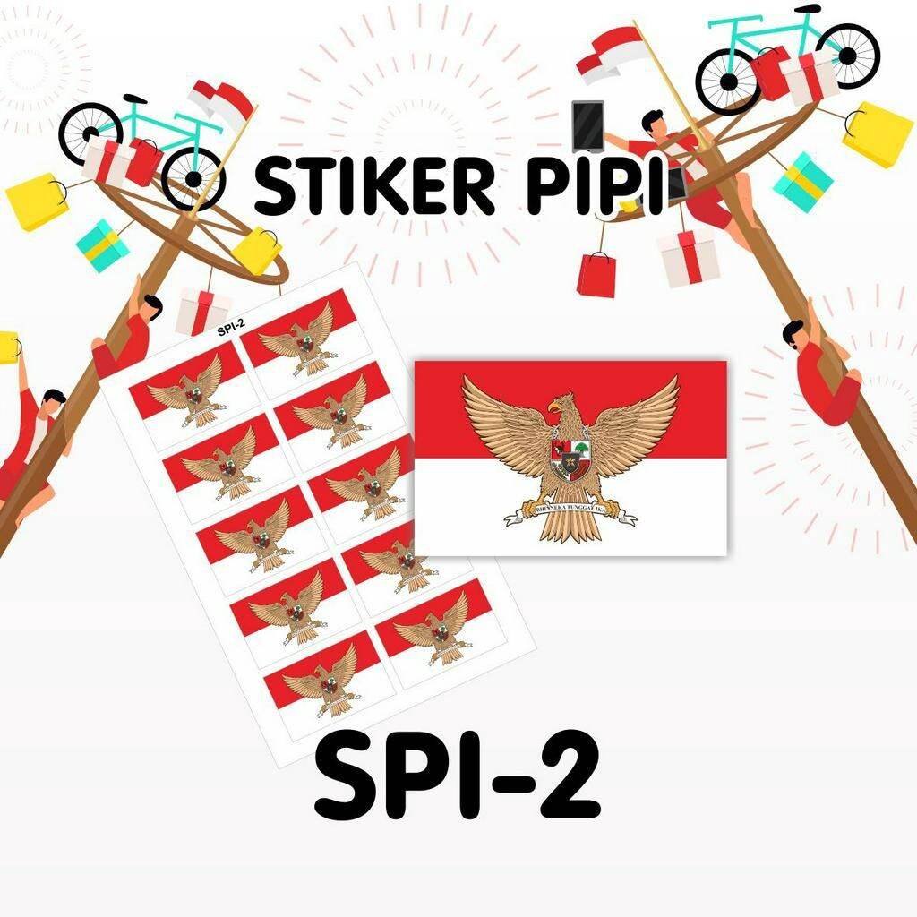 Tempelan Pipi Bendera Sticker Pipi Merah Putih indonesia 17 agustus isi 10 sticker