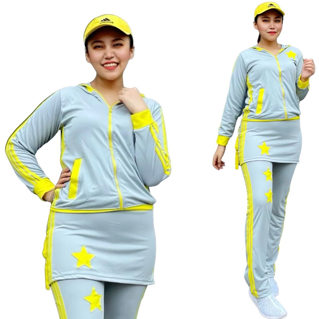 Baju Senam Muslim Baju Aerobic Panjang Baju Zumba Hijab Stelan Olahraga