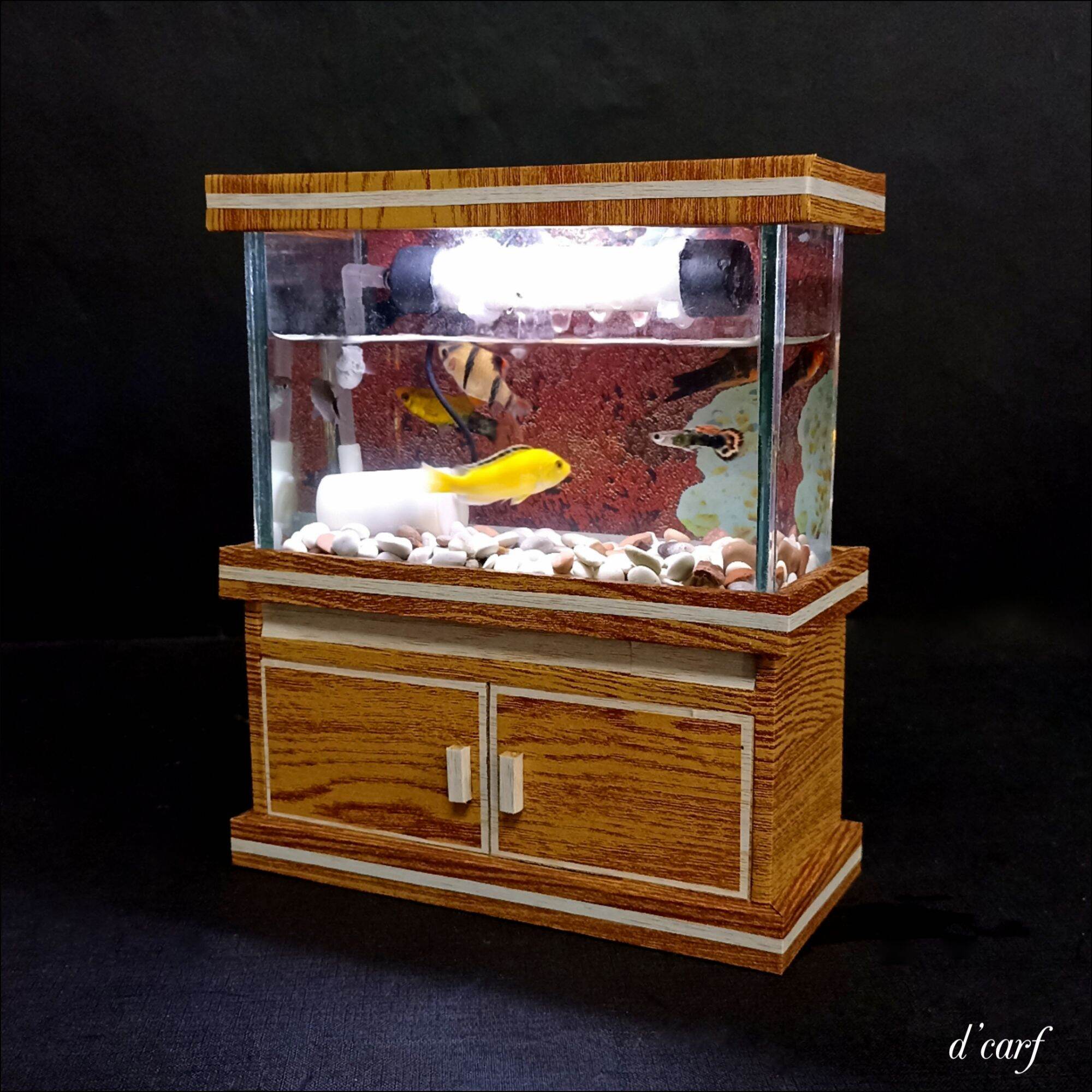 AQUARIUM FULLSET LAMPU LED, batu aquarium/pasir aquarium, Stiker