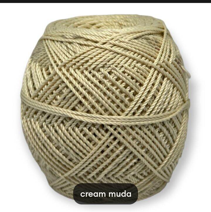 BENANG RAJUT POLYESTER D27 KILAP&DOOP SERI CREAM